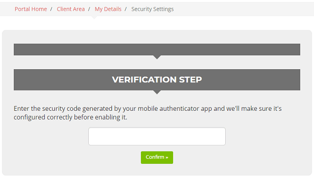 Insert two-factor authentication code provided by Authy
