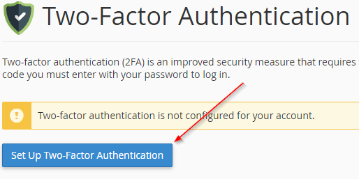 enable two-factor authentication for cPanel