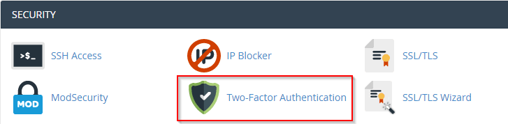 enable two-factor authentication for cPanel