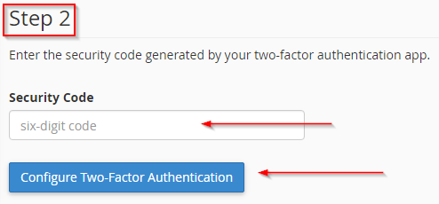 enable two-factor authentication for cPanel